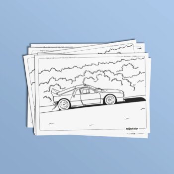 Coloring page Lancia 037 Rally - O. Breittmayer - P. Sibille - Rally of Bertrix 2023